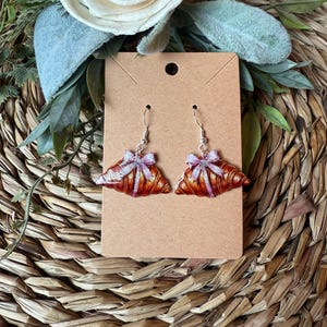 Cute Croissant earrings, Food jewelry, Croissant hook earrings, cute novelty earrings, gift for her, pastry lover earrings, Birthday gift