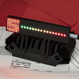Indicador de marchas y luces de cambio para el panel de control FANATEC Sim Rig / SimHub, USB-C (efecto fibra de carbono)