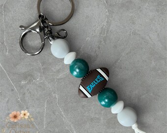 Football Keychain – Beaded Silicone Keyring for Philadelphia Fans
