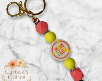 Mom Club Keychain – Bright Silicone Beads – Fun Gift for Moms