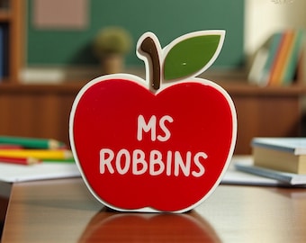 Personalized Apple Pencil Holder | Teacher Desk Organizer | Handmade Homecrafted Gift