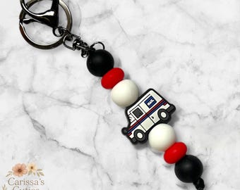 Postal Worker Appreciation Keychain – Mail Truck Charm