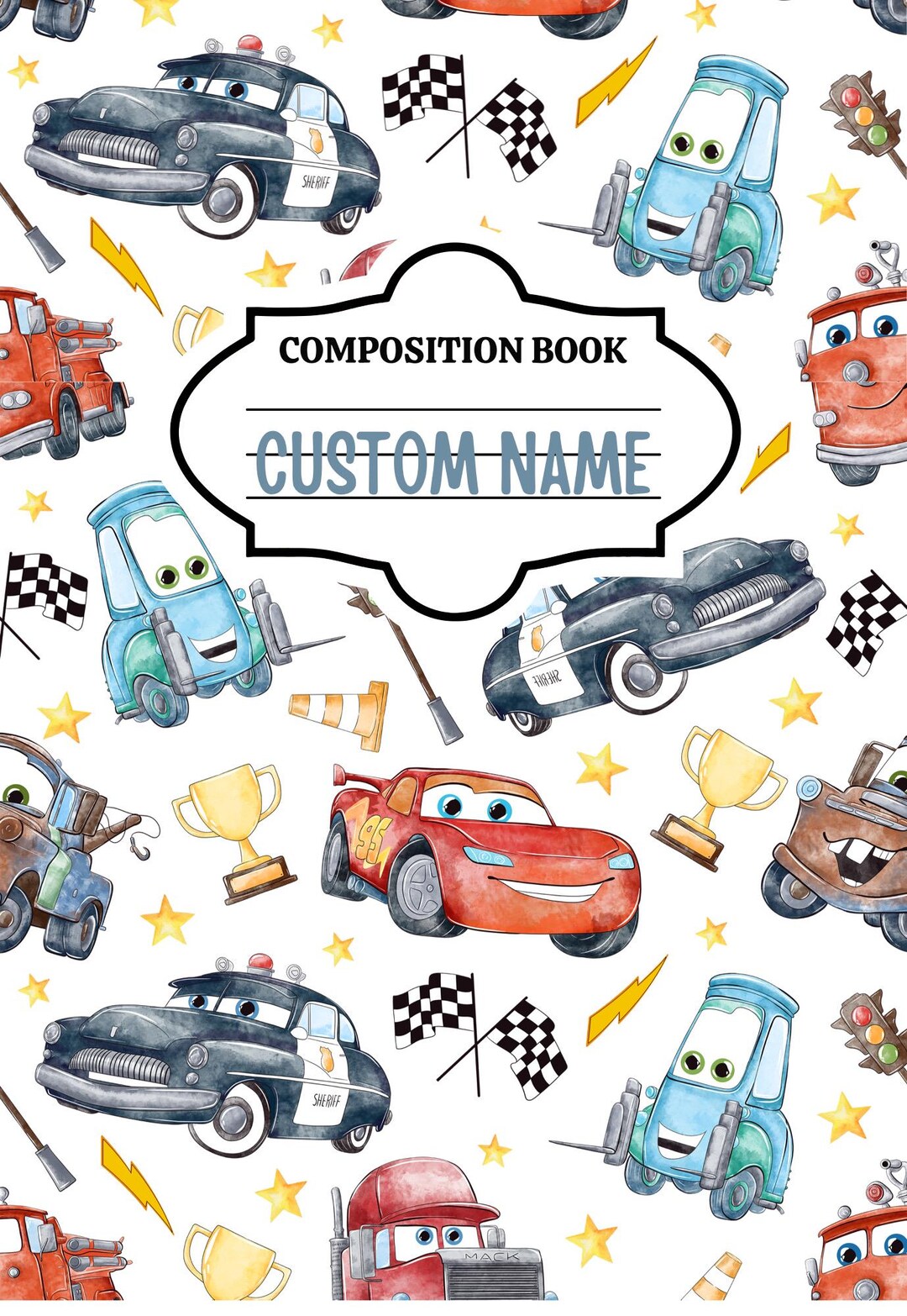 Car Notes Journal Custom Cars Composition Notebook | Personalized Kids Journal - Etsy