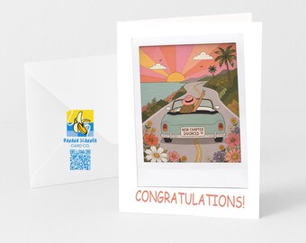 Funny Divorce Card for Friend - Divorce Finalized Congratulations Card - Congrats on Your Divorce Card, New Chapter Card