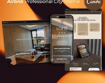 Plantilla web de reservas directas para anfitriones de Airbnb (Canva)