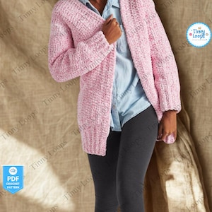Crochet Cardigan Pattern for Women Easy Raglan Sweater Pullover Top Beginner Friendly Granny Stitch Summer Crochet Cardigan Pattern