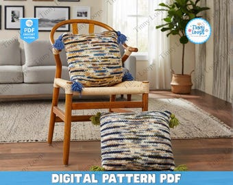 Knit Pillow Pattern for Cushion Cover, Knitting Pattern for Throw Pillow, Modern Knitted Pillow Case Pattern, Knitting Home Decor Design