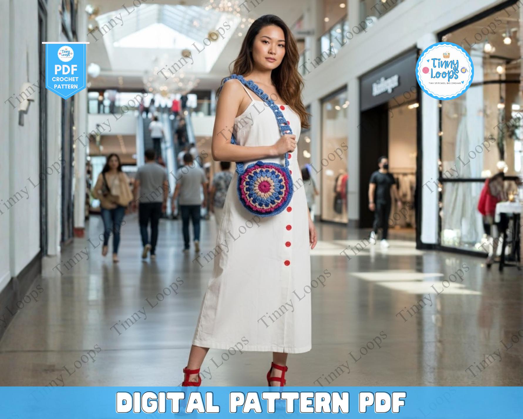 15 Tapestry Crochet Patterns: Our Favorite Wall Art, Bags, and Gifts 11 Mosaic Crochet Round Bag