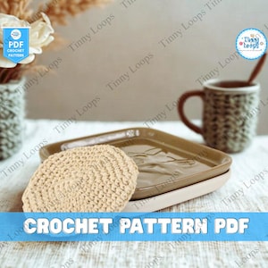 Sunburst Dish Scrubby Crochet Pattern for Kitchen Cleaning, Pot Scrubber Pattern, Reusable Round Crochet Scrubbies Design