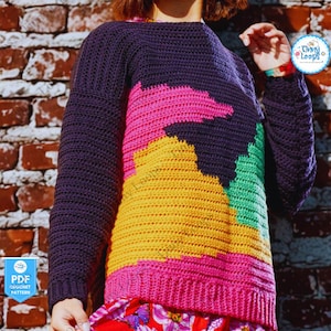 Granny Hexagon Cardigan Crochet Pattern for Women Easy Crochet Sweater Pattern Granny Square Jacket Pattern Long Cardigan Design
