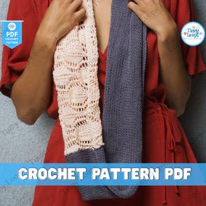 Keyhole Scarf Knitting Pattern with Cables, Pull Through Neck Warmer, Easy Knit Scarf Design, Reversible Cable Cowl Pattern