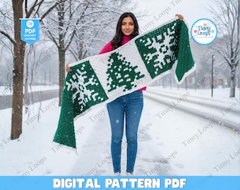 Snowflake Crochet Shawl Pattern, Crescent Lace Scarf (PDF Pattern)