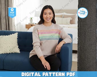 Beginner Raglan Sweater Knitting Pattern, Custom Fit (PDF Pattern)