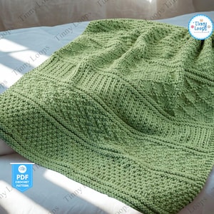 Vintage Fisherman Crochet Afghan Pattern Aran Cable Lap Blanket Traditional Bedspread Throw Gansey Textured Quilt Style Home Decor
