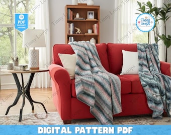 Seaside Knit Blanket Pattern, Beginner Textured Throw (PDF Pattern)