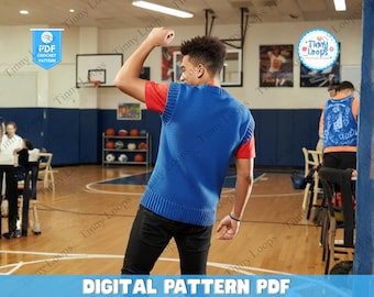 Patrón de punto para chaleco con cuello en V: Chaleco Aran ideal para principiantes (patrón en PDF)