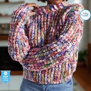 Easy Crochet Sweater Pattern for Women, Summer Mesh Pullover, Oversized Crochet Top Design, Beginner Friendly Beach Jumper Pattern
