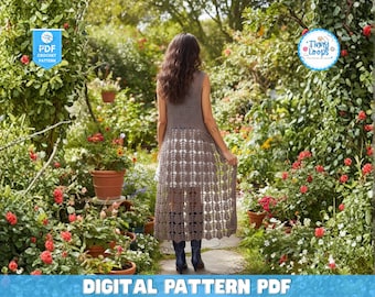 Haakpatroon voor een badpakhoesje, strandjurk of resortkleding (PDF-patroon)