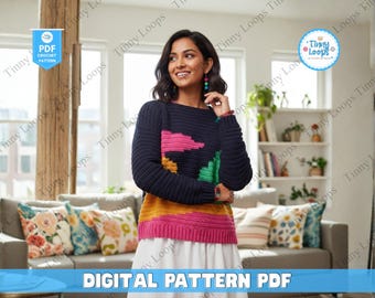 Granny Hexagon Cardigan Crochet Pattern: Women's Easy Sweater (PDF Pattern)