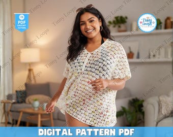 Crochet Beach Cover Up Pattern Strapless Swimsuit Cover Up Crochet Dress Pattern Summer Sarong Easy Beachwear Pattern for Women