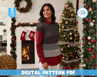 Crochet Crop Top Pattern, Boho Granny Square Sleeveless Shirt (PDF Pattern)
