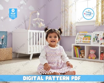 Crochet Baby Dress Pattern for Girls, Toddler Crochet Dress Pattern, Baby Girl Modern Crochet Dress, Baby Dress Crochet Pattern