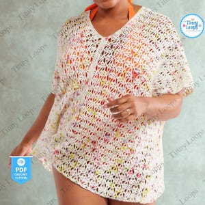 Crochet Beach Cover Up Pattern Strapless Swimsuit Cover Up Crochet Dress Pattern Summer Sarong Easy Beachwear Pattern for Women