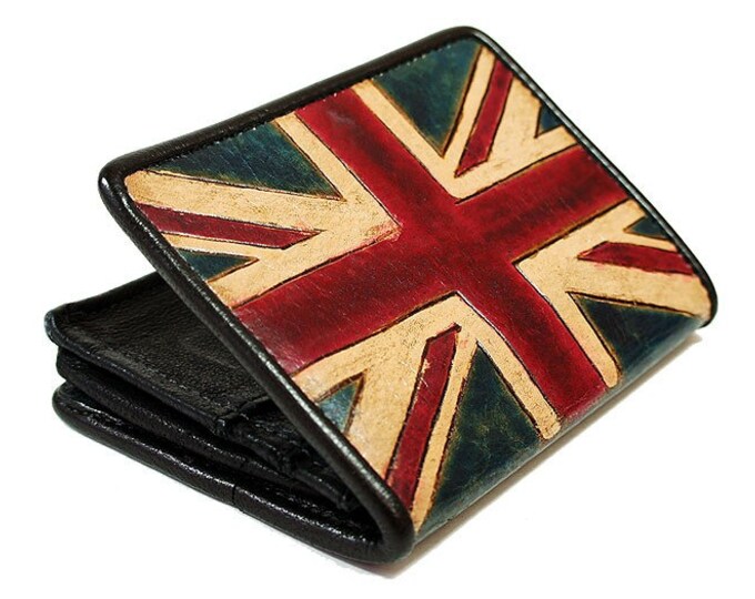 Hand Crafted Union Jack Leather Wallet the Euro Etsy