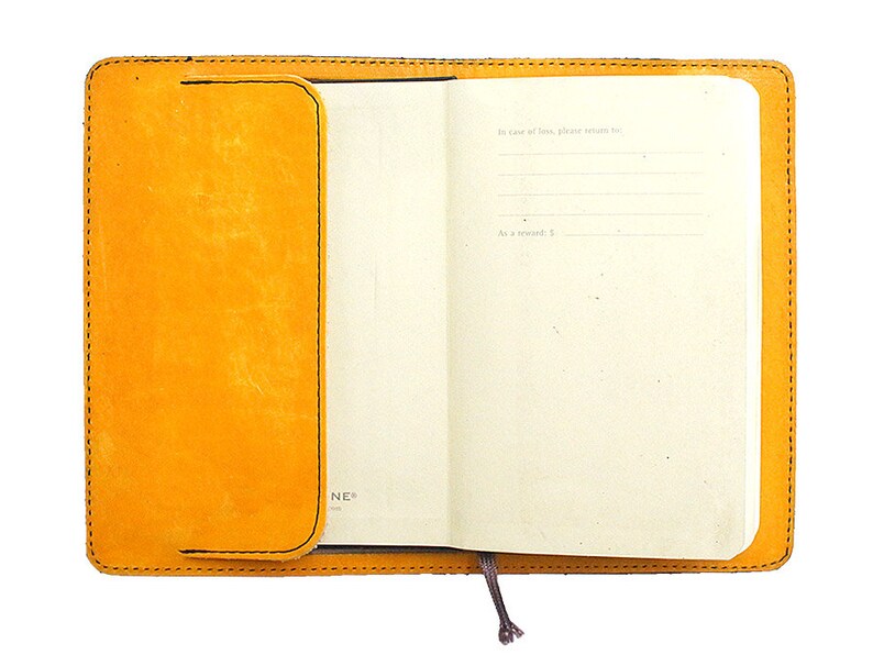 Moleskine Leather Notebook Cover Large & Pocket SizesCustomizableFree Personalization Coy Fish image 3