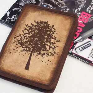 Kindle Leather Cover Autumn Tree Customizable Free Personalization image 1