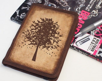 Kindle Leather Cover - Autumn Tree - Customizable - Free Personalization