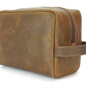 Travel Dopp Kit Engraved Toiletry Bag Crazy Horse image 4