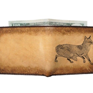 Cartera de cuero personalizada - Cartera de hombre - Cartera hecha a mano - Fox