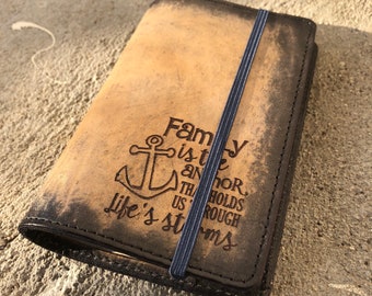 Personalized Moleskine Cover - Family is the anchor that holds us through life’s storm