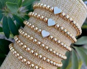 Gold Heart Bracelet - Etsy Gold Heart Bracelet - Etsy