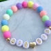 Big Sis Bracelet, Personalized Bracelet, Stretch Bracelet, Sister Gift, Girls Bracelet, Announcement Bracelet, Big Sister Gift, Pastel Beads 
