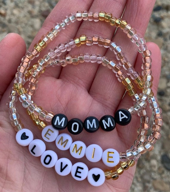 Pulseras personalizadas para niñas Pulseras con nombre para niños Pulsera  personalizada con cuentas coloridas Regalo personalizado para niños Pulsera  de mejor amigo -  México