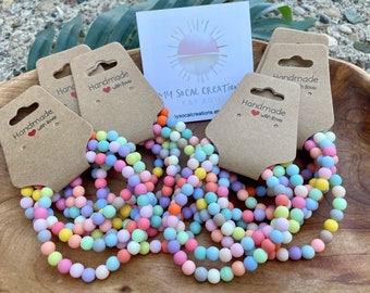 Pastel Rainbow Stacking Bracelet Set, Candy Colors, Bracelet Stack for Her, Gift Set Best Friends, Colorful Summer Jewelry, Beach Bracelets