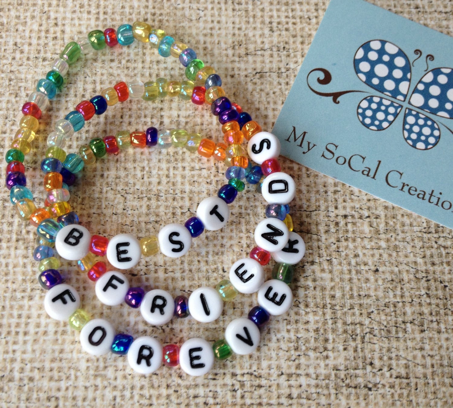 Best Friends Forever Beaded Bracelet SetPersonalized Etsy