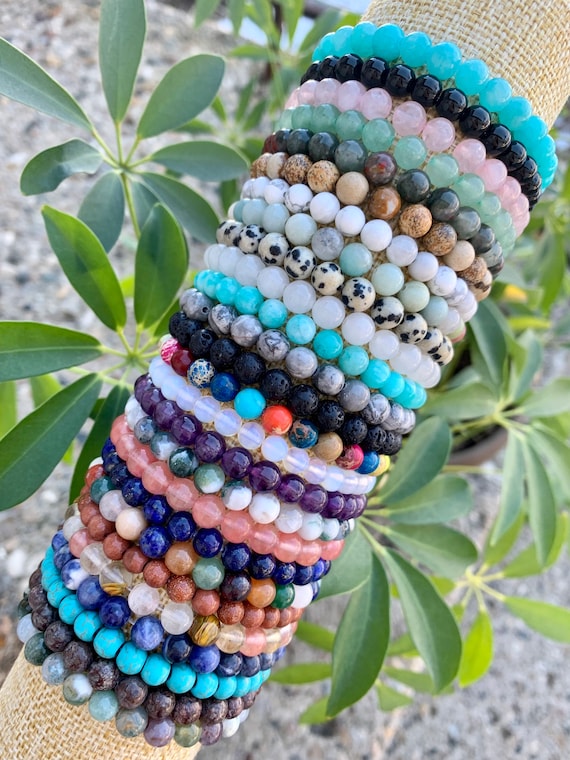 6mm Handmade Crystal Intention Bracelet Gemstone Stretch - Etsy