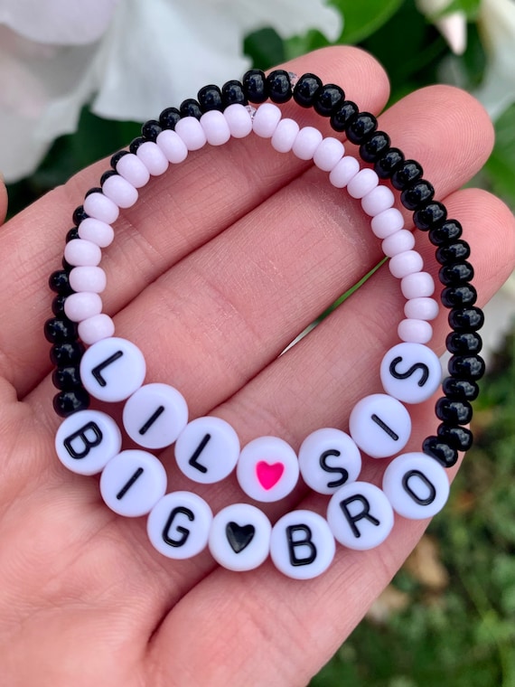 KINGSIN Brother Sister Bracelets sibling Gifts Teen Adult little words  project Beaded Bracelets, Stone, Cubic Zirconia: Buy Online at Best Price  in UAE - Amazon.ae