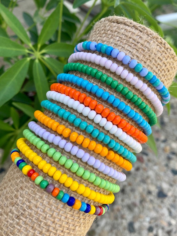 Colorful Handmade Wood Paper Beads Bracelet Friendship Bracelets