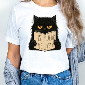 Is He Dead Yet Black Cat Shirt, Anti Trump Protest Shirt, Political Shirt, Subtle FDT, Funny Cat Shirt, Political Shirt, Resist And Persist