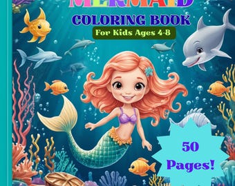 Magical Mermaids A Coloring Book for Kids", Mermaid Coloring Adventure, Splash and Color Mermaid Friends for Kids. Mermaids Simple and Sweet