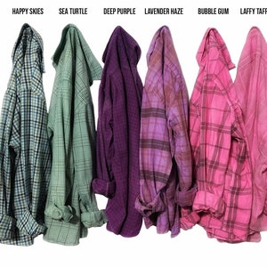 PICK ONE: Hand Dyed Flannels | Spring Colors | Mermaid Flannel Shirts | Pink Purple Teal Green | Boyfriend Fit