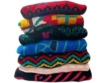 PICK ONE: Colorful Vintage Women's Sweaters 80s Print 90s Patterned Sweaters Pullovers & Cardigans