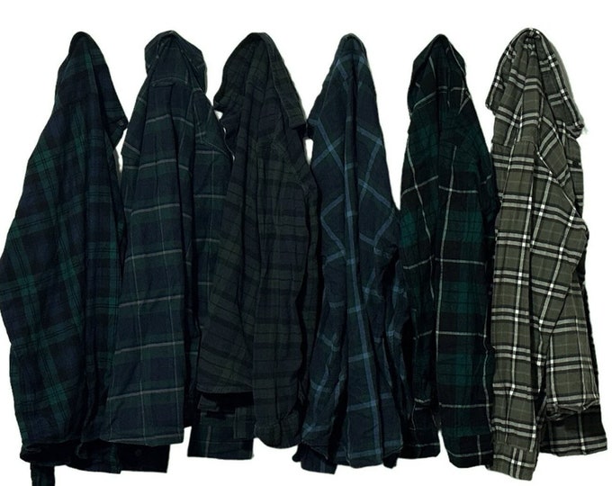 PICK ONE: Green Flannel Shirt Vintage Flannels Choose Your Favorite Plaid Green Teal Turquoise
