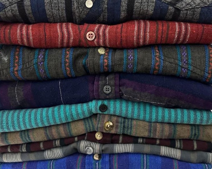 PICK ONE: Vintage Striped Flannel Shirts Button Down Flannels Stripes | Choose Your Favorite
