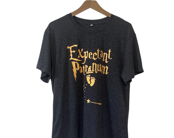 Expectant Patronum Maternity Shirt Funny Harry Potter T-shirt Gray Soft Short Sleeve Womens Large