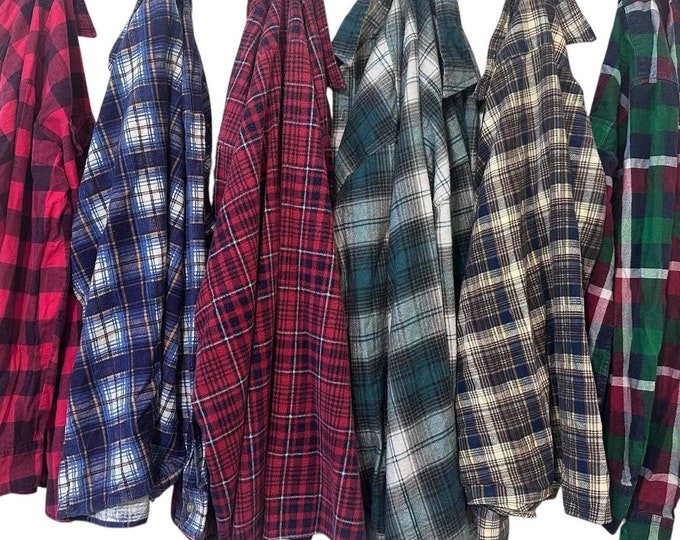 PICK ONE: Vintage Worn 80s 90s Grunge Flannel Shirt Unisex Plaid